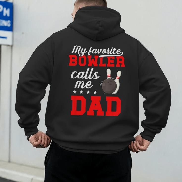 Proud Bowling Dad Of A Bowler Dad Bowling Father Men's Hoodie Back Print
