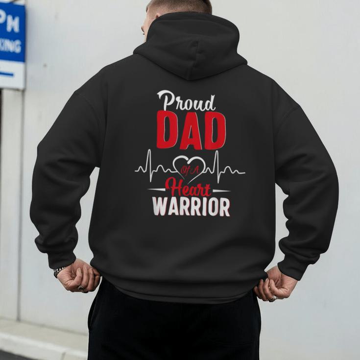 Proud Dad Of a Heart Warrior CHD Awareness Gift Men's Hoodie Back Print
