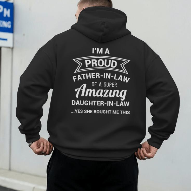 Proud Father In Law Shirt Dad Fathers Day Ideas Men's Hoodie Back Print