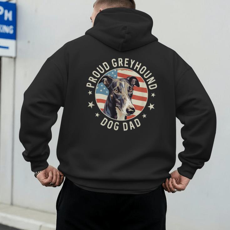 Proud Greyhound Dad American Flag Patriotic Greyhound Dad Men's Hoodie Back Print Proud Greyhound Dad American Flag Patriotic Greyhound Dad Men's Hoodie Back Print