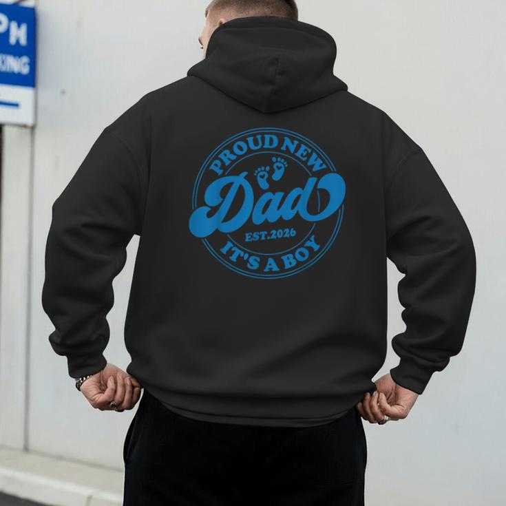 Proud New Daddy It's A Boy Dad To Be 1st Time Father Men's Hoodie Back Print