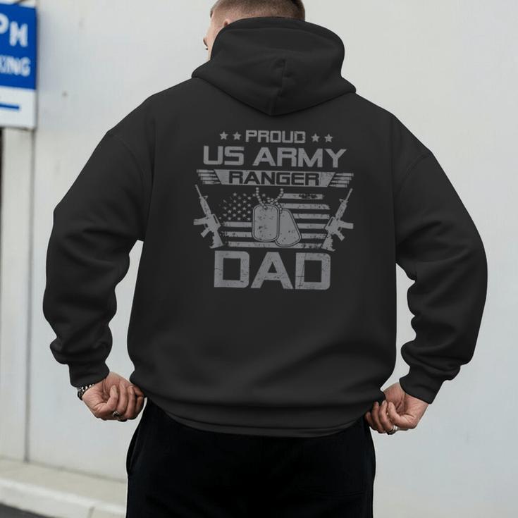 Proud US Army Ranger Dad Flag American USA Military Men's Hoodie Back Print