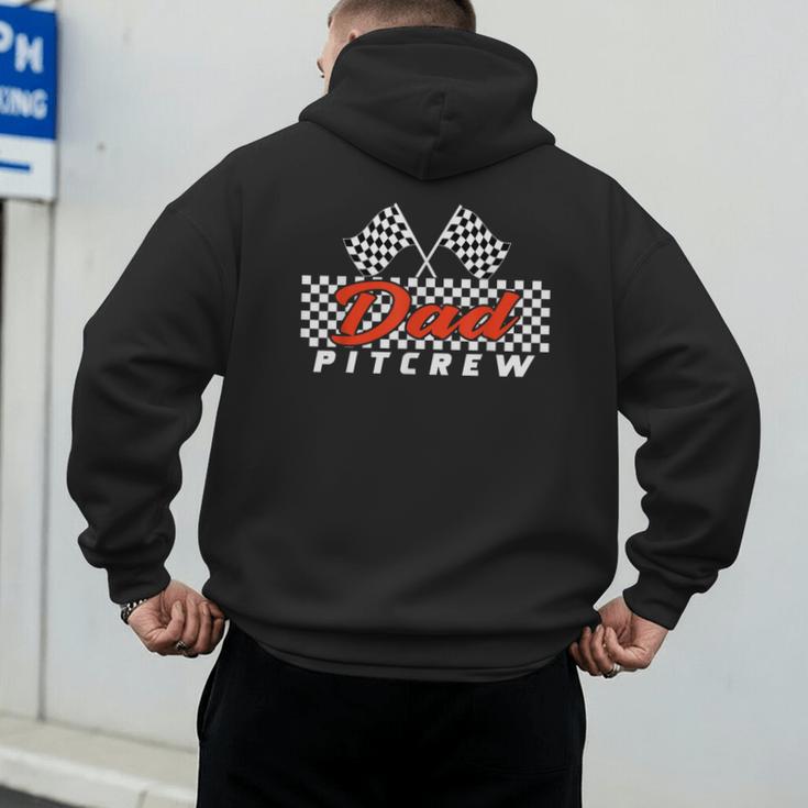 Race Car Birthday Party Racing Family Dad Pit Crew Men's Hoodie Back Print