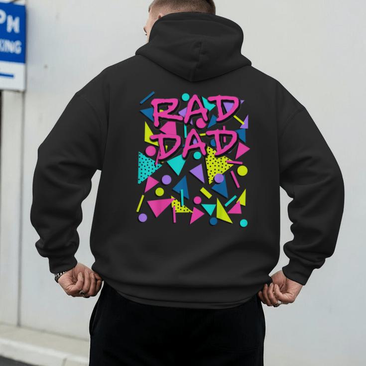 Rad Dad 80s Throwback Men's Hoodie Back Print