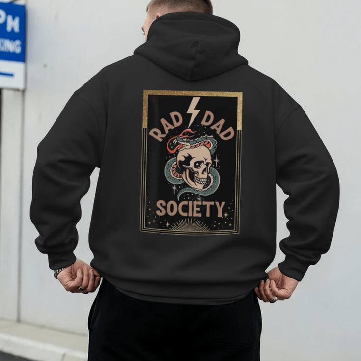 Rad Dad Society Cool Dad Club Dad Life Tee Fathers Day Men's Hoodie Back Print