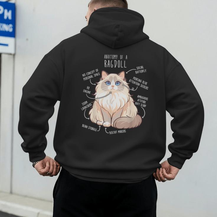 Ragdoll Cat Anatomy Cute Pet Mom Dad Cream Bicolor Men's Hoodie Back Print