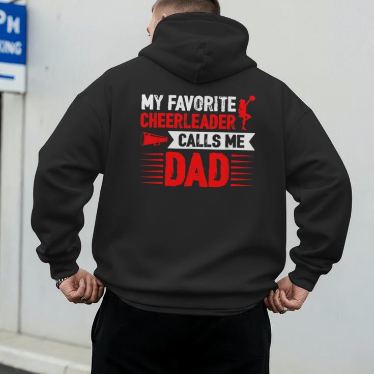 Red Cheer Dad Family Father Cheerleader Squad Men's Hoodie Back Print
