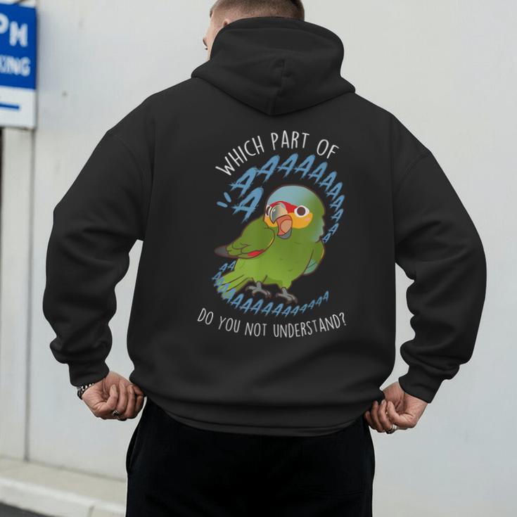 Red-Lored Amazon Parrot Aaaa Cute Pet Bird Mom Dad Men's Hoodie Back Print