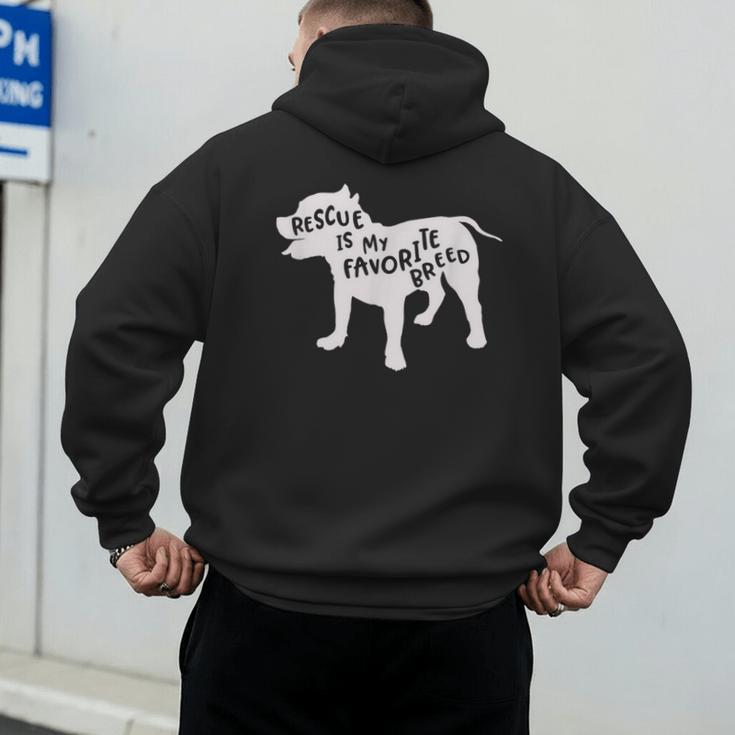 Rescue Is My Favorite BreedShirt Pitbull Mam Dad Shirt Men's Hoodie Back Print