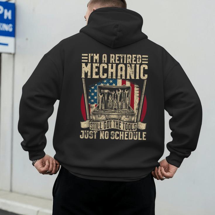 Retired Car Mechanic Tool Retirement Dad Grandpa Men Men's Hoodie Back Print