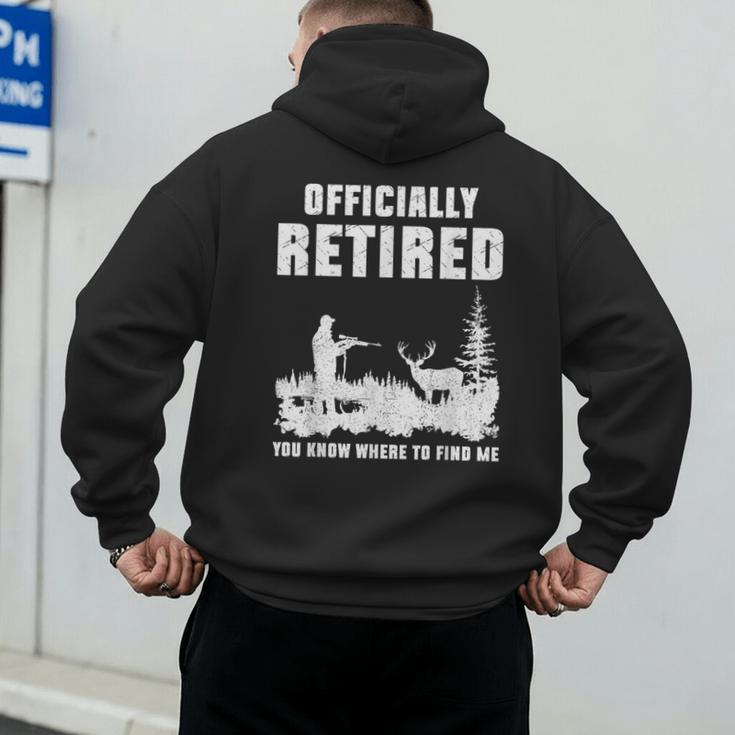 Retirement 2025 Retire Deer Hunting Retired For Dad Men's Hoodie Back Print