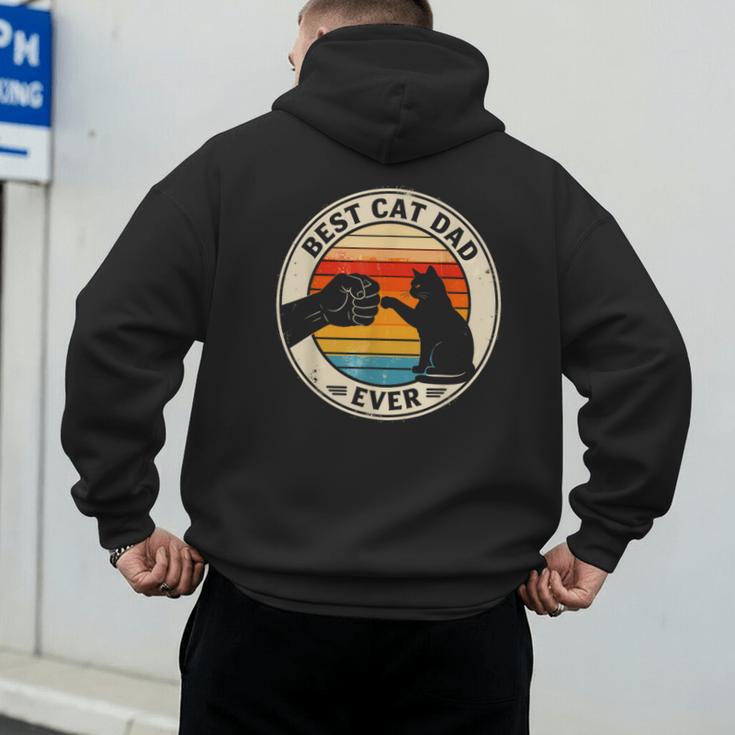 Retro Cat Dad Ever Cats Lovers For Men Women And Kids Men's Hoodie Back Print