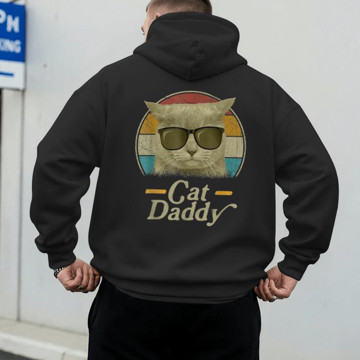Retro Cat Daddy 80s 90s Style Sunglasses Men's Hoodie Back Print
