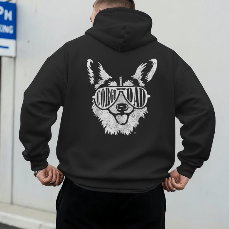 Retro Corgi Dad Dog Owner Pet Welsh Corgi Fathers Day Men's Hoodie Back Print