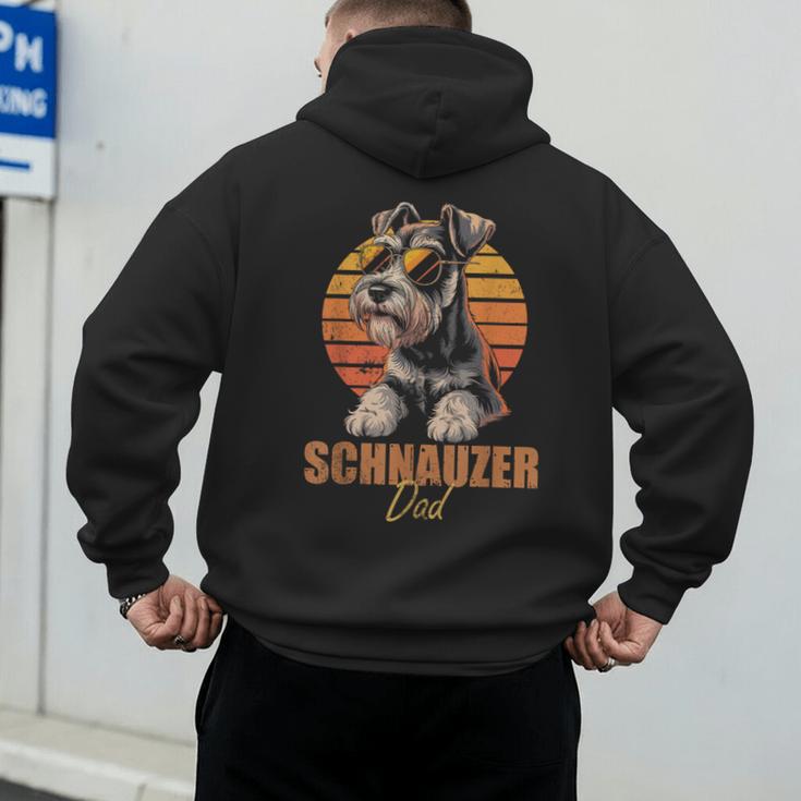 Retro Miniature Schnauzer Dad Vintage Dog Lovers Men's Hoodie Back Print