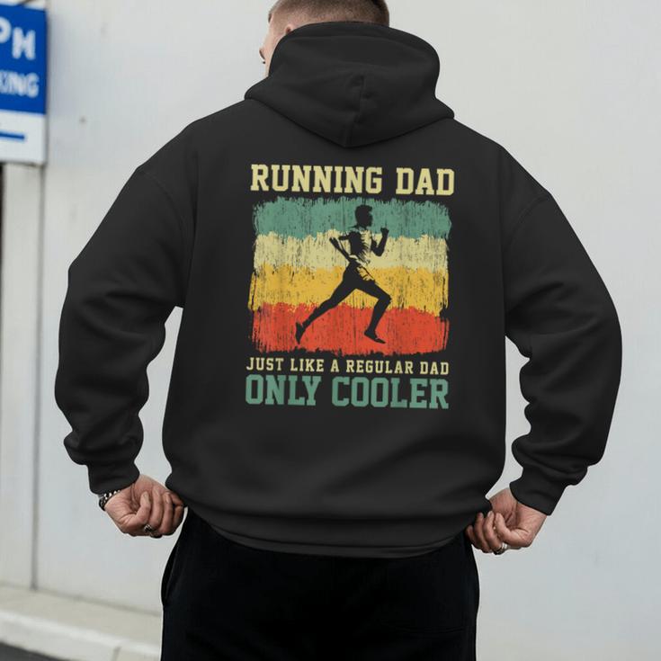 Retro Running Dad Runner Marathon Athlete Humor Outfit Men's Hoodie Back Print
