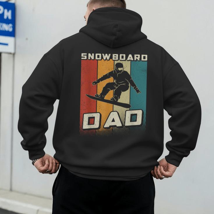 Retro Snowboard Dad Snowboarding Father Snowboarder Dad Men's Hoodie Back Print