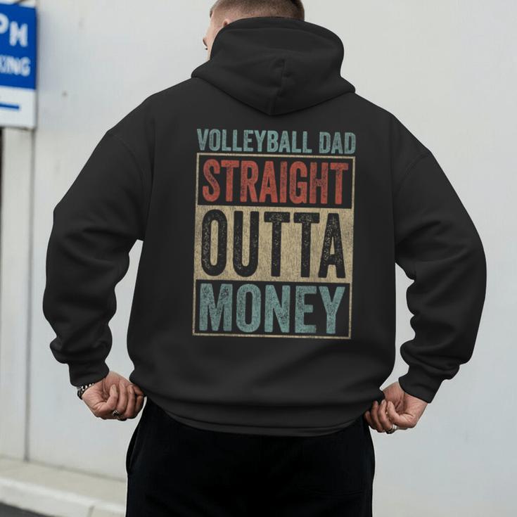 Retro Volleyball Dad Straight Outta Money Men's Hoodie Back Print