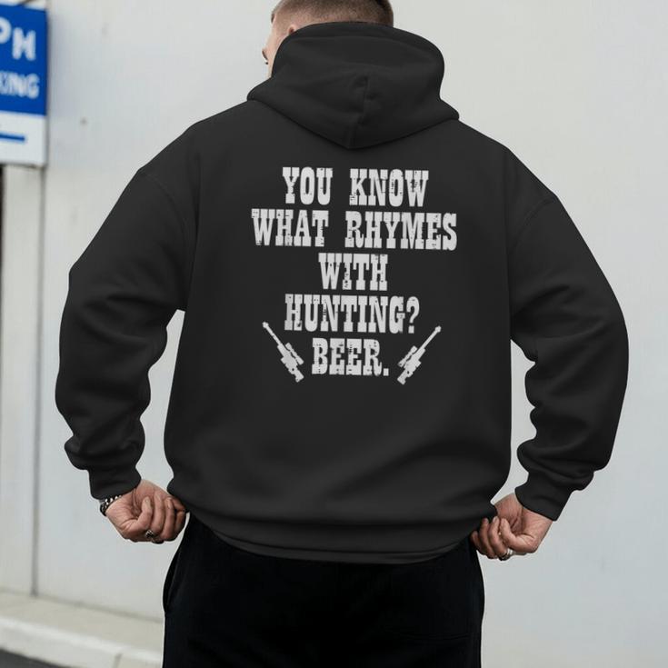 What Rhymes With Hunting Deer Hunter Dad Grandpa Men Men's Hoodie Back Print What Rhymes With Hunting Deer Hunter Dad Grandpa Men Men's Hoodie Back Print
