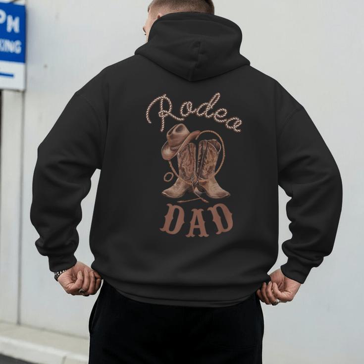 Rodeo Dad Western Cowboy Birthday Boy Family Matching Party Men's Hoodie Back Print