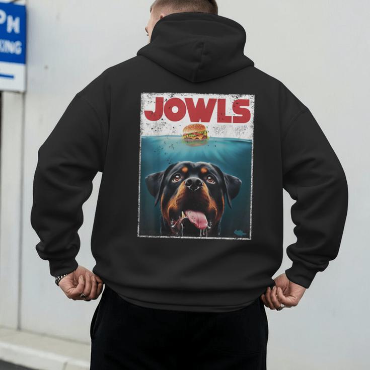 Rottie Rottweiler Jowls Burger Giant Tank Dog Mom Dad Men's Hoodie Back Print