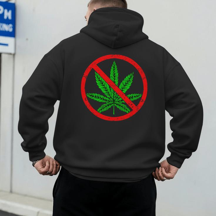 Say No Cannabis Anti-Marijuana Retro Weed Parent Dad Mom Men's Hoodie Back Print