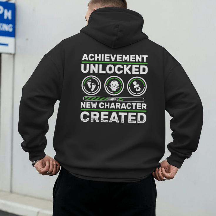 Schwangerschaft Verknden Geschenk Zocker New Character Created Pregnancy Announcement Dad Gamer Men's Hoodie Back Print