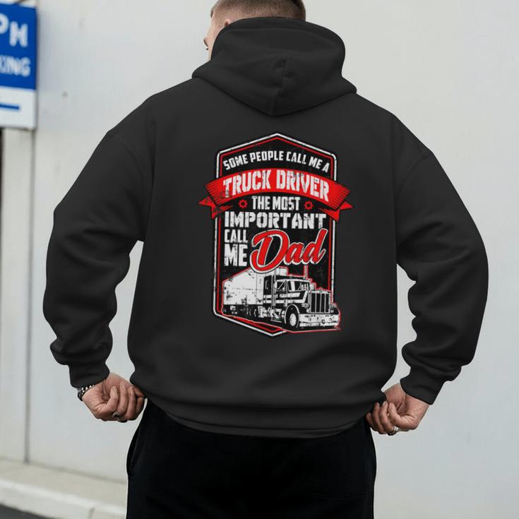 Semi Truck Driver For Truckers And Dads Small Men's Hoodie Back Print
