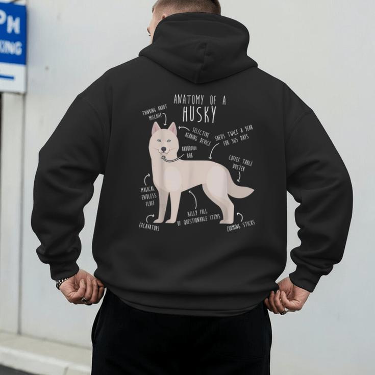 Siberian Husky Dog Anatomy Pet Mom Cute Dog Dad Men Women Kids Men's Hoodie Back Print