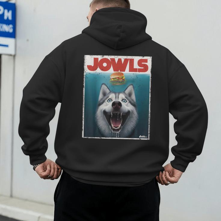 Siberian Husky Jowls Sled Dog Mom Top Alaskan Dog Dad Men's Hoodie Back Print