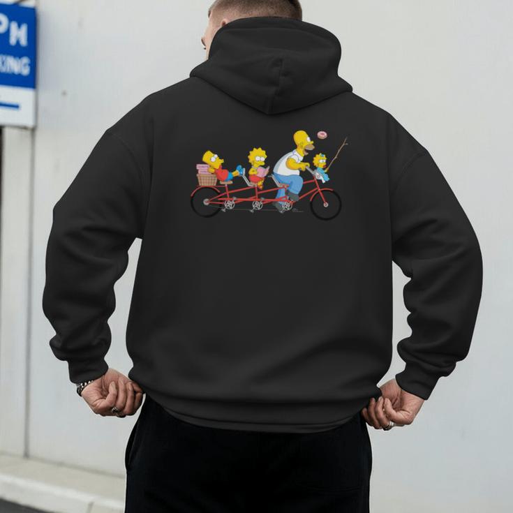 The Simpsons Father's Day Homer And Kids Bike Ride With Dad Men's Hoodie Back Print The Simpsons Father's Day Homer And Kids Bike Ride With Dad Men's Hoodie Back Print
