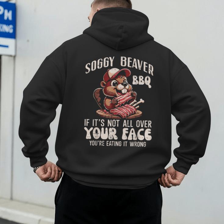 Soggy Beaver Bbq Barbecue Grill Master Humor Dad Men Men's Hoodie Back Print Soggy Beaver Bbq Barbecue Grill Master Humor Dad Men Men's Hoodie Back Print
