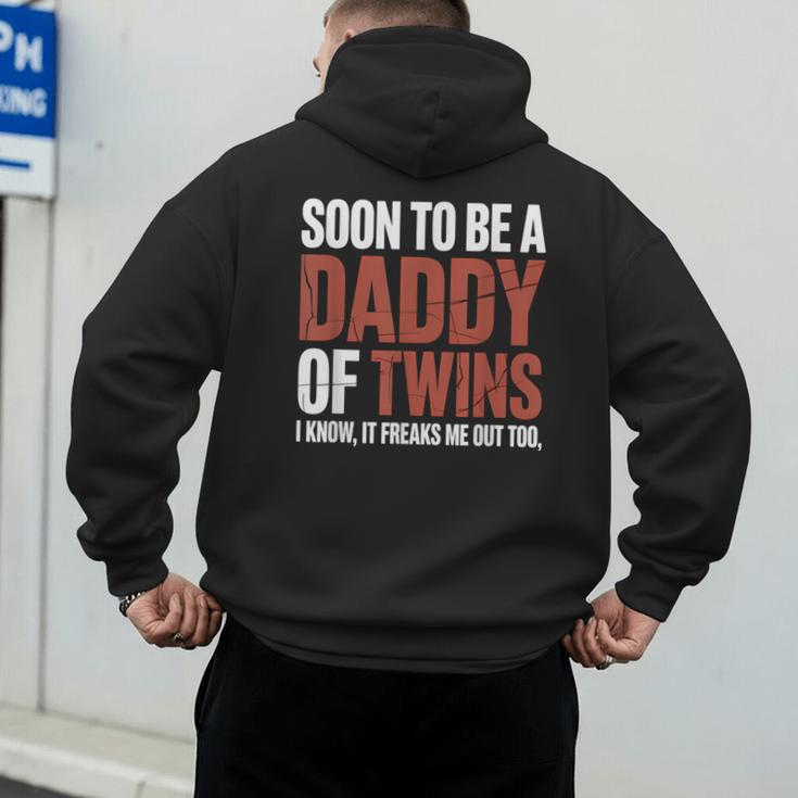 Soon To Be Dad Twins Fatherhood Pregnancy Announcement New D Men's Hoodie Back Print