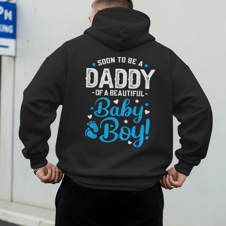Soon To Be A Daddy Of A Baby Boy New Dad Expecting Father Men's Hoodie Back Print