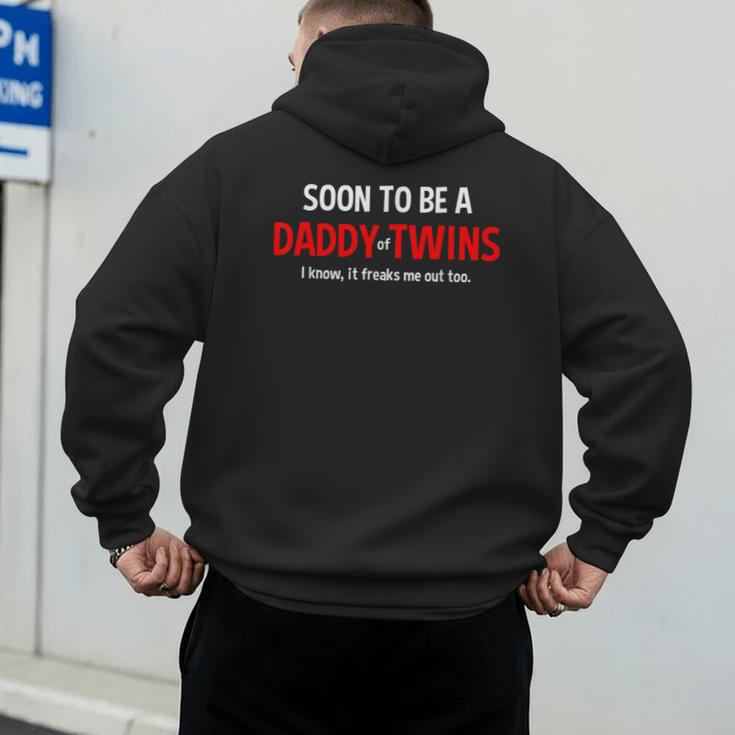 Soon To Be A Daddy Of Twins Expecting Father Men's Hoodie Back Print