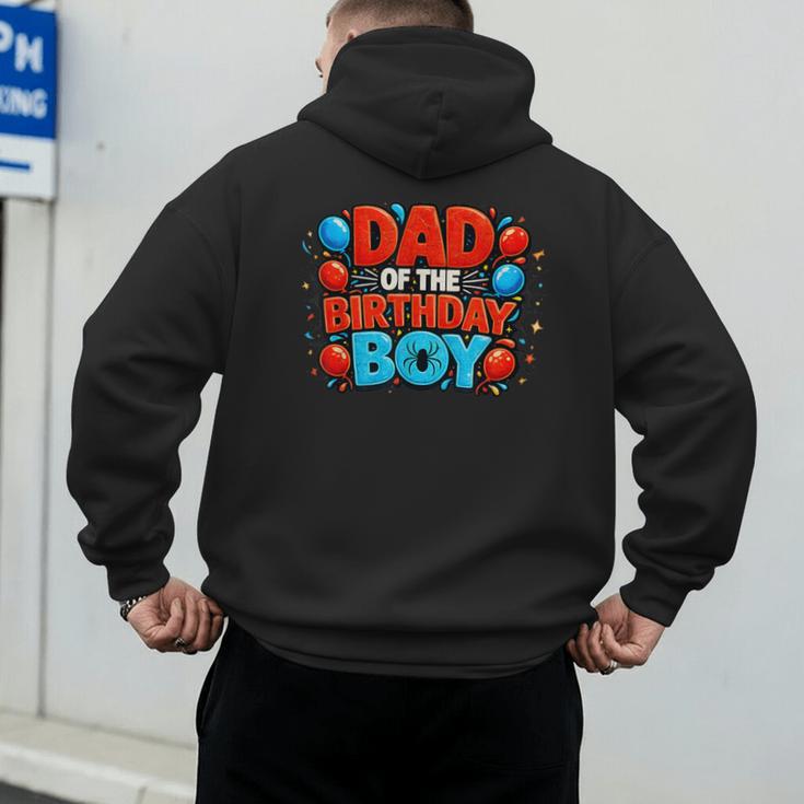 Spider Birthday Party Dad Of The Birthday Boys Spider Webs Men's Hoodie Back Print