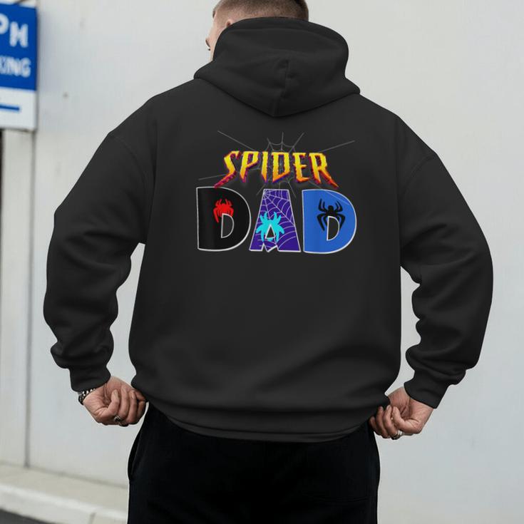 Spider Dad Shirt Birthday Fathers Day Halloween Costumes Pjs Men's Hoodie Back Print