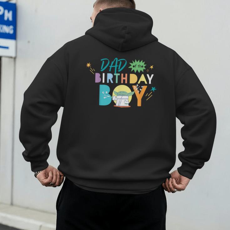 Star Wars Grogu Mandalorian Toon Dad Of The Birthday Boy Men's Hoodie Back Print