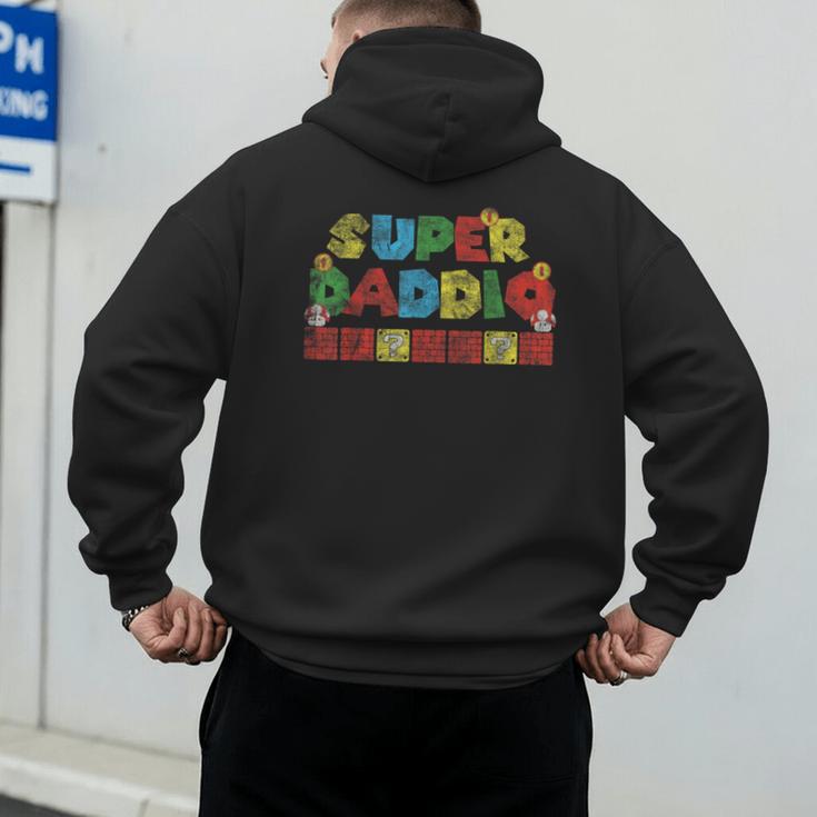 Super Daddio Retro Gamer Dad Style Men's Hoodie Back Print