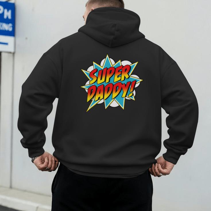 Super Daddy Comic Book Superhero Father's Day Men's Hoodie Back Print