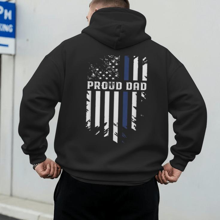 Thin Blue Line Proud Dad Police Family T-Shirt Men's Hoodie Back Print Thin Blue Line Proud Dad Police Family T-Shirt Men's Hoodie Back Print