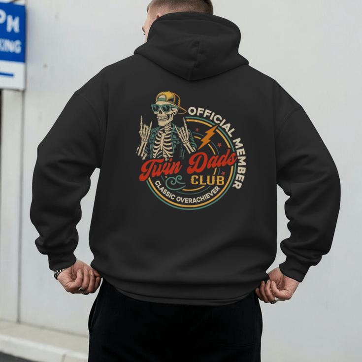 Twin Dad Club Dad Of Twins Skeleton Father's Day Men's Hoodie Back Print