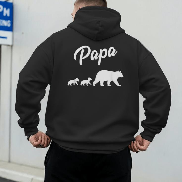 Twin Dad Papa Bear Two Cubs 2 Kids Men's Hoodie Back Print