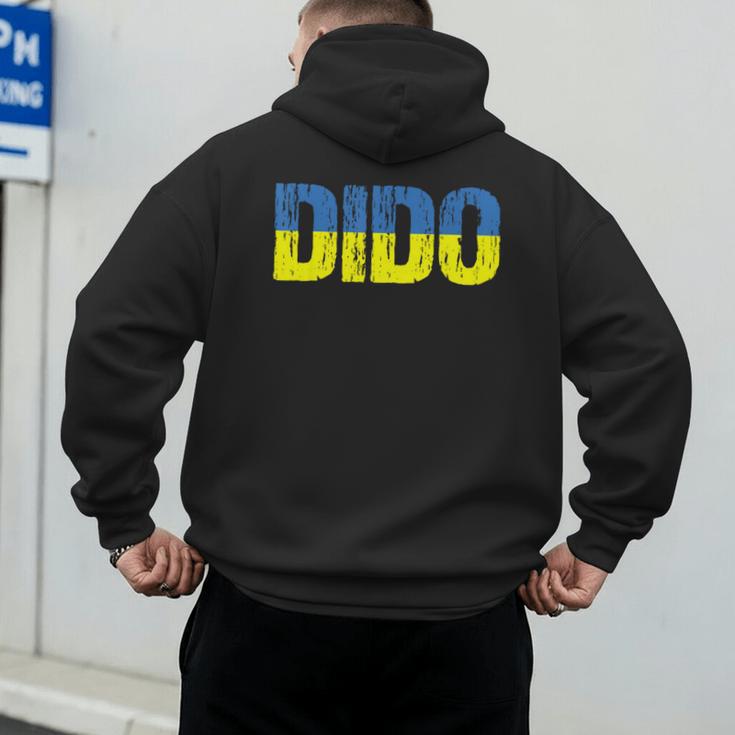 Ukrainian Dido Grandfather Dad Ukraine Flag Distressed Men's Hoodie Back Print Ukrainian Dido Grandfather Dad Ukraine Flag Distressed Men's Hoodie Back Print