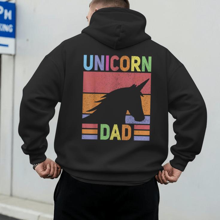 Unicorn Birthday Outfit Dad Unicorn Costume Bday Dad Unicorn Men's Hoodie Back Print