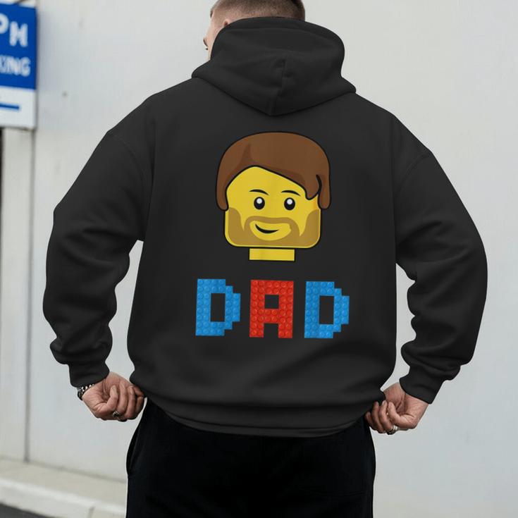 Unique Family Dad Master Builder Building Bricks Blocks Men's Hoodie Back Print