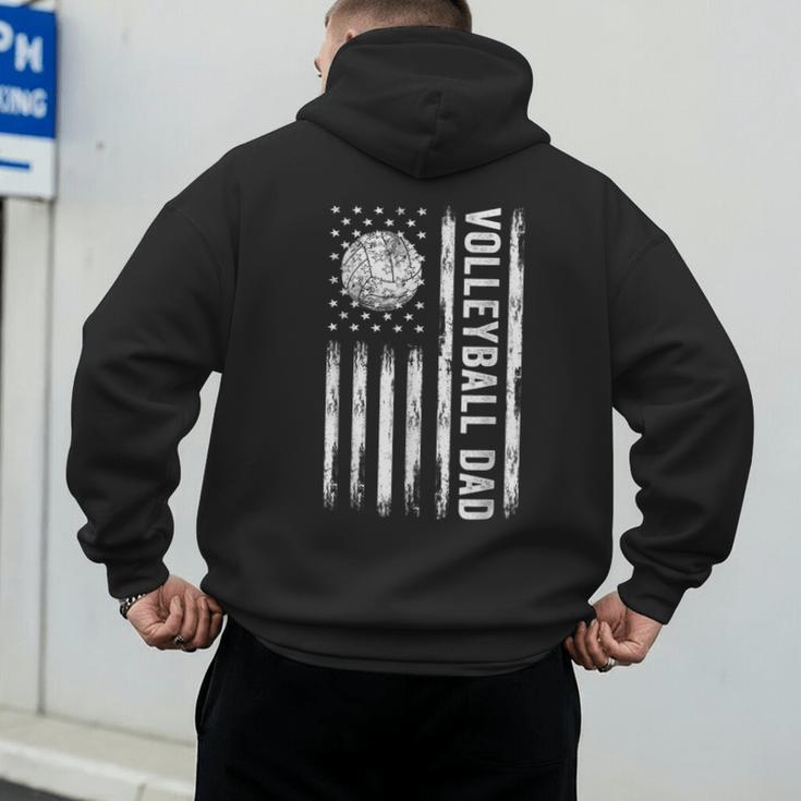 USA Flag Volleyball Dad Father's Day Men's Hoodie Back Print