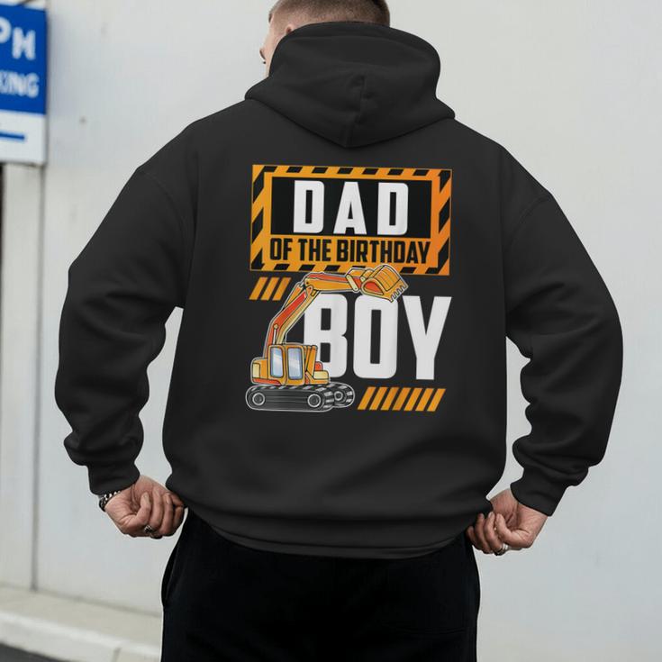 Vehicle Construction Excavator Dad Of The Birthday Boy Small Men's Hoodie Back Print