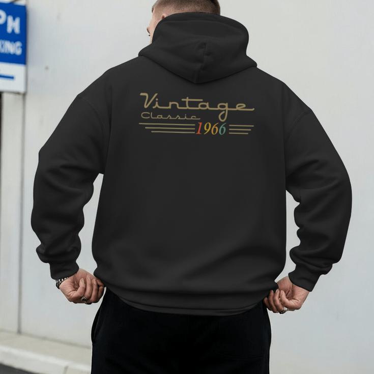 Vintage 1966 Retro 60th Birthday Classic 60 Year Old Men Dad Men's Hoodie Back Print