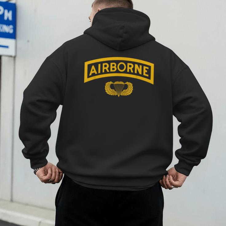 Vintage Airborne Veteran Paratrooper For Men Dad T-Shirt Men's Hoodie Back Print